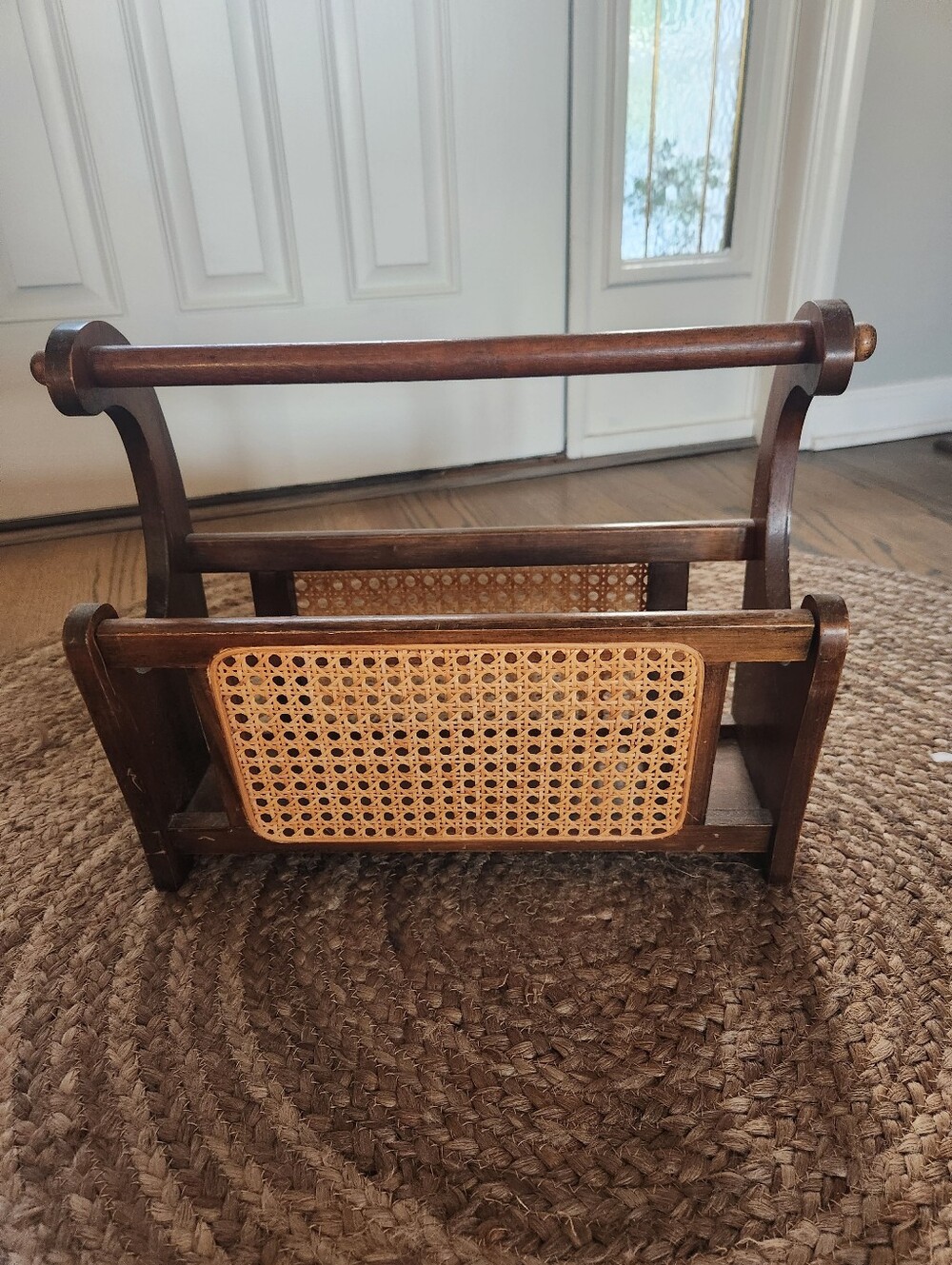 McM Wood and Cane Magazine Rack - Brown